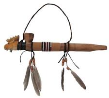 WOODEN MOOSE PEACE PIPE W FEATHERS new beads wall decoration wild animal wood picture