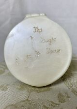 Vtg 70's BIG EYES The Magic Focus Folding Compact Purse Mirror Magnifying White picture