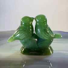 Jade (Nephrite) lovebird/songbird pair (carving) healing crystal picture
