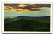 Sunset Blue Ridge Mountains Skyline Drive VA Virginia Postcard E1 picture