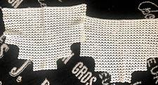 2 Vtg Antique White Crochet DOILIES Handmade Antimacassaar Chair Sofa ARM COVERS picture