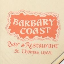 Vintage 1980s Barbary Coast Bar Restaurant Menu St Thomas US Virgin Islands USVI picture