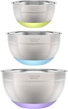 3-Piece Stainless Steel Mixing Bowls with Nonslip Base, 1.5qt, 3qt & 5qt picture