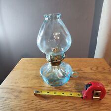 RARE Fostoria Glass Blue Coin Glass Lamp Chimney HTF READ Description  picture