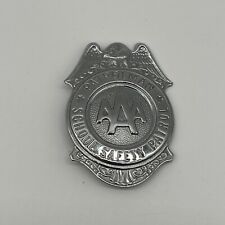 AAA School Safety Patrol Badge Silver Tone Metal picture