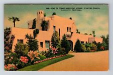 Palo Alto CA-California, Home Of President Hoover Vintage Souvenir Postcard picture