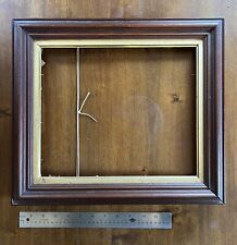 Antique Victorian wooden picture frame with gold trim fits 12 ½ by 10 ½ picture