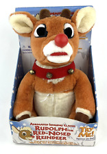 New Gemmy Rudolph The Red Nosed Reindeer Plush Singing Light Up 1998 Vintage picture