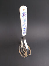 Vintage Stainless Steel Slotted Potato Masher Blue and White Handle Ace picture