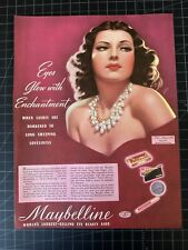 Rare 1930s Maybelline Cosmetics Print Ad - Rita Hayworth  picture