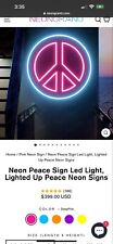 LED Peace Sign Neon Light Creative Peace Symbol Neon Sign Light 30x30 picture