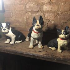 Lot 3  Different Cast Iron Boston Terrier French Bull Dogs Door Stops picture