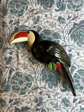 Vintage Fitz And Floyd Ceramic Toucan Bird Planter Missing Attached Perch picture