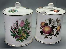 2 Fortnum & Mason Fine Bone China Canister  Preserve Pot And Lid Fruit England picture