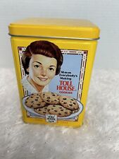 Vintage Nestle Toll House Cookies Collector Yellow Metal Tin 1939 1942 1954, GUC picture