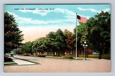 Ludington MI-Michigan, Scenic Park and Boulevard, Antique Vintage Postcard picture