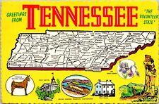 Large Letter Greetings From Tennessee  Postcard picture