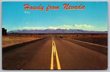 Postcard Howdy From Nevada NV Hwy Mountains UNP VTG Plastichrome Unused Vintage picture