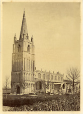 UK, Wisbech, Walsoken Church near Wisbech vintage albums print.  Albu Print picture