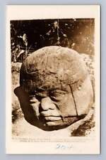 Tres Zapotes Olmec Head RPPC Veracruz Mexico Antique National Geographic Photo picture