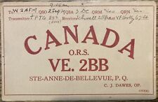 1929 - QSL Card - Ste-Anne-De-Bellevue Canada - C.J. Dawes - VE.2BB picture