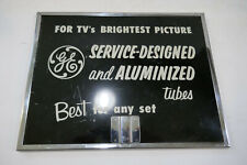 Vintage GE TV Service & Aluminized Tubes Mirror Sign 11 X 9 Good Condition picture