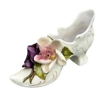 Vintage Vee Jackson Porcelain Floral Pansy Shoe 6