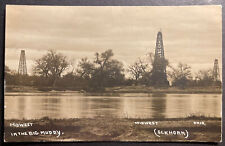 Midwest and Ohio oil fields derricks In the Big Muddy Elkhorn Wyoming RPPC AZO picture