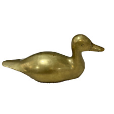 Vintage Solid Metal Brass Mallard Duck Animal Sculpture Figurine Art Decor 3