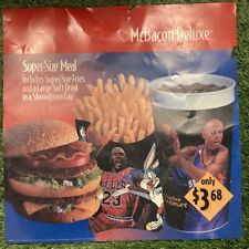 McDonald’s 1995 McBacon Deluxe Super Size Meal Michael Jordan Translite Sign picture