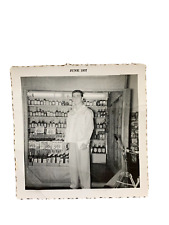 Handsome Young Man Teen in Liquor Store 1957 Vintage Photo picture