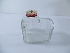 Vintage Snow Crest Bank Bottle Log Cabin Glass Piggy Bank 4.5