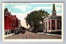 Waterville ME-Maine, Main Street, Looking South, Antique Vintage c1940 Postcard picture