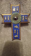 Wooden Handmade Cross with Copper Charms (Mexico) picture