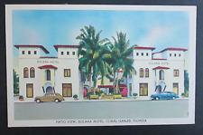 Patio View Solana Hotel Coral Gables FL Unposted Linen Postcard picture