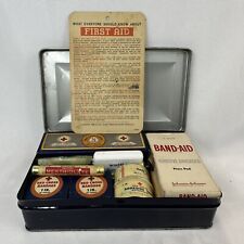 Vintage 1950’s Otto Scheel & Sons First Aid Medical Kit Band-Aid Red Cross FULL picture