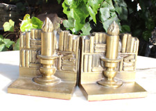 Pair of Vintage PM Craftsman Brass Bookends USA picture