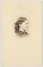 Profile View Pretty Young Lady Portland, Maine 1860s CDV Carte de Visite X572 picture