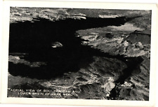 Boulder Dam Aerial View Lake Mead Vintage Postcard JCB one cent Hoover Dam picture