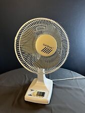 Vintage Cool-Breeze 12” Oscillating Fan Push Button 3-Speed White Tested picture