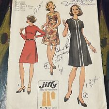 Vintage 1970s Simplicity 5733 Jiffy Petite Mod Dress Sewing Pattern 10P 12P CUT picture