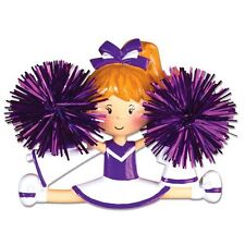 Personalized Christmas Ornament Purple Cheerleader Sports Megaphone- Team Gift picture