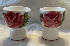 Lefton AMERICAN ROSE Set of 2 Double Egg Cups Mint picture