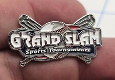 VTG Lapel Pinback Hat Pin Silver Tone Grand Slam Sports Tournament Enameled  picture