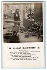 c1910's The Village Blacksmith Longfellow RPPC Photo Unposted Antique Postcard picture
