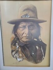 Chief Sitting Bull SketchPrint ofPortrait NativeAmerican-No Glass in Frame 24x33 picture