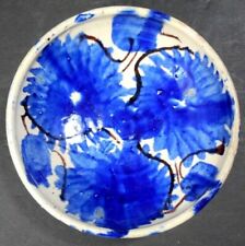 Vintage Tonala Style Mexico Stoneware Blue Design Glazed 5