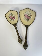 Delina Vintage Petit Point Vanity Set Mirror and Brush picture