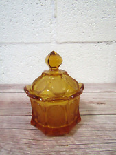 Vintage 1960s MCM Fostoria Amber Covered Candy Dish picture