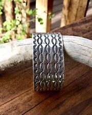 Vintage Navajo E. WILLIE Stamped Sterling Silver Cuff Bracelet picture
